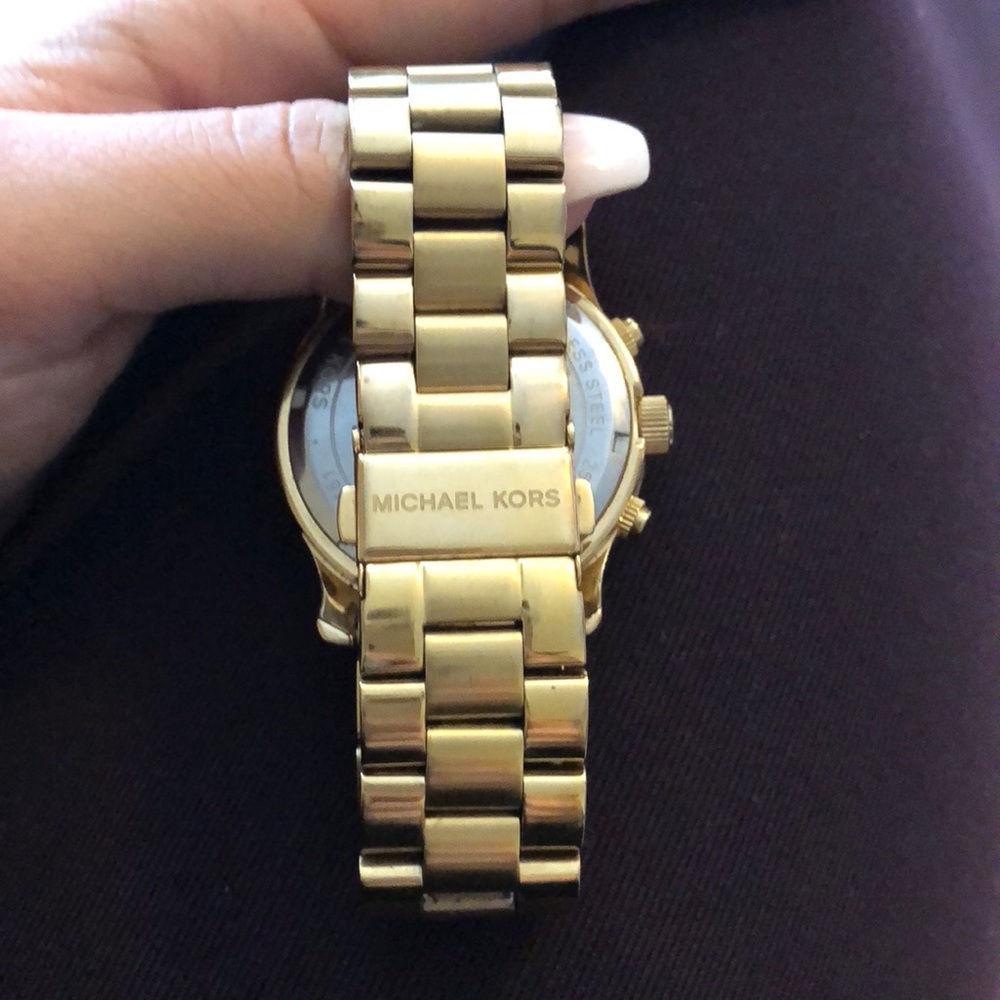 COPY - Gold Michael Kors watch, large baby pink f… - Picture 3 of 3